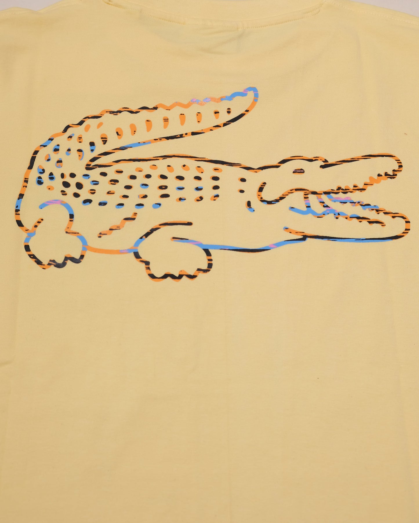 LACOSTE Miami Open 2023 Pastel Yellow Multicolor Croc Graphic T-shirt