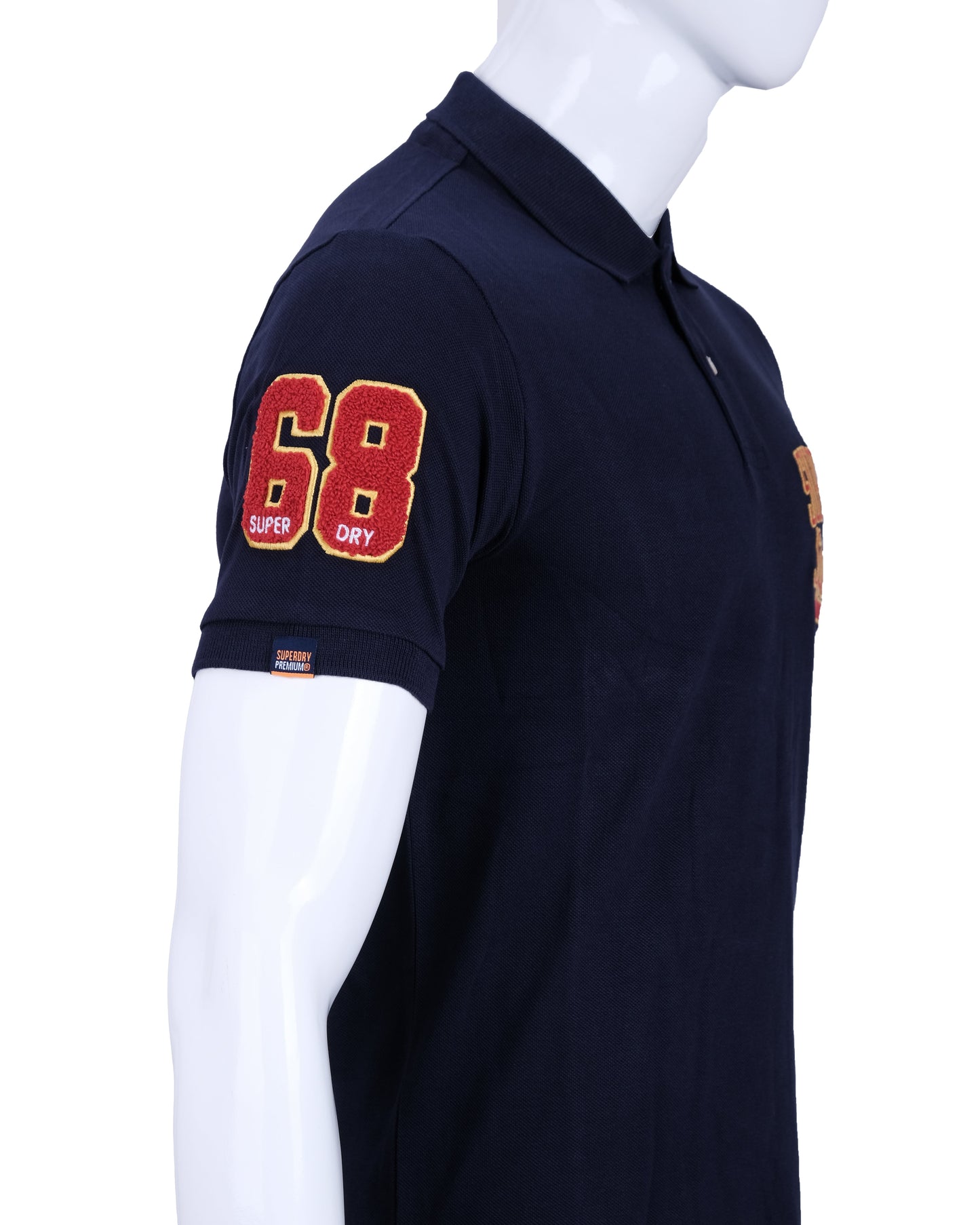 SUPERDRY Navy Superstate 80s Patch Polo Shirt