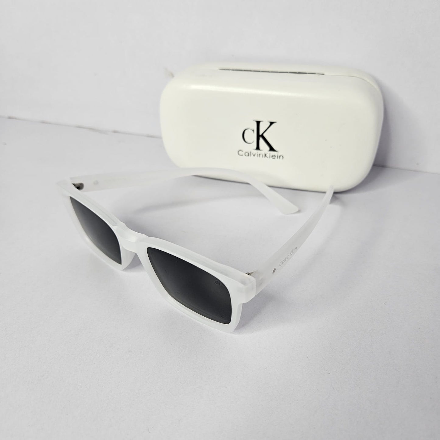 CALVIN KLEIN Frosted Pearl Retro Square Sunglasses