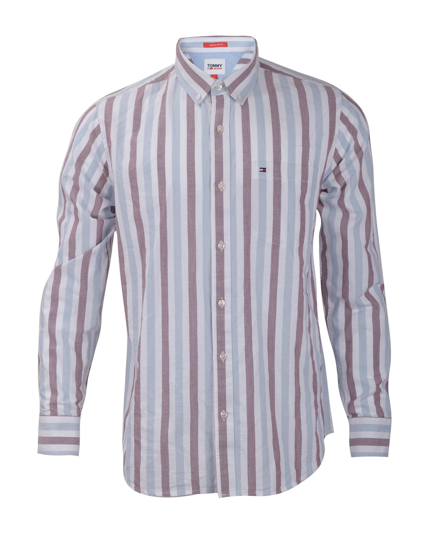 TOMMY HILFIGER Lavender White Vertical Bengal Stripe Long Sleeve Shirt