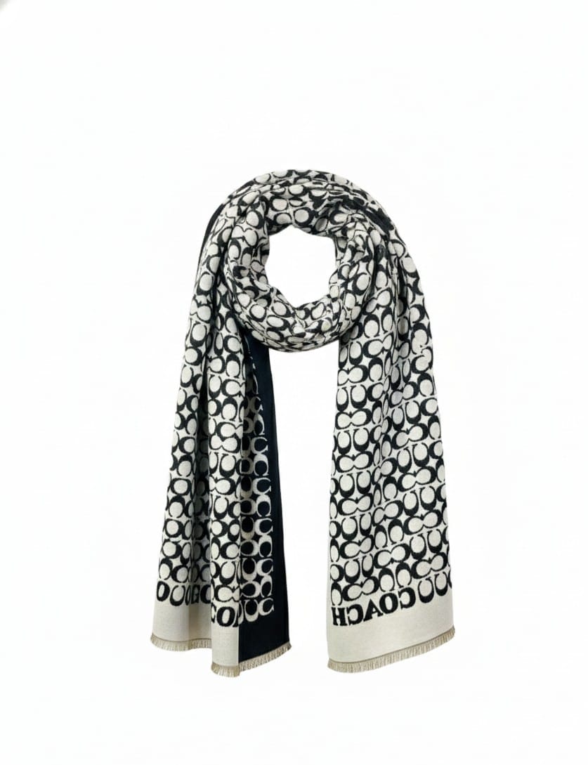 COACH Signature Monogram Wool Blend Scarf