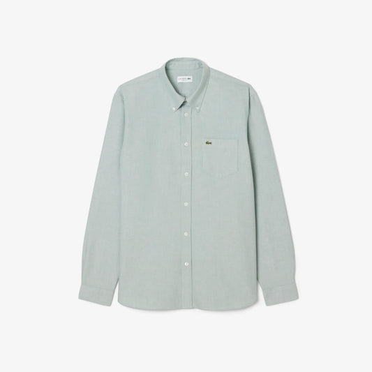 LACOSTE Whispering Slate Classic Fit Long Sleeve Button-Up Shirt
