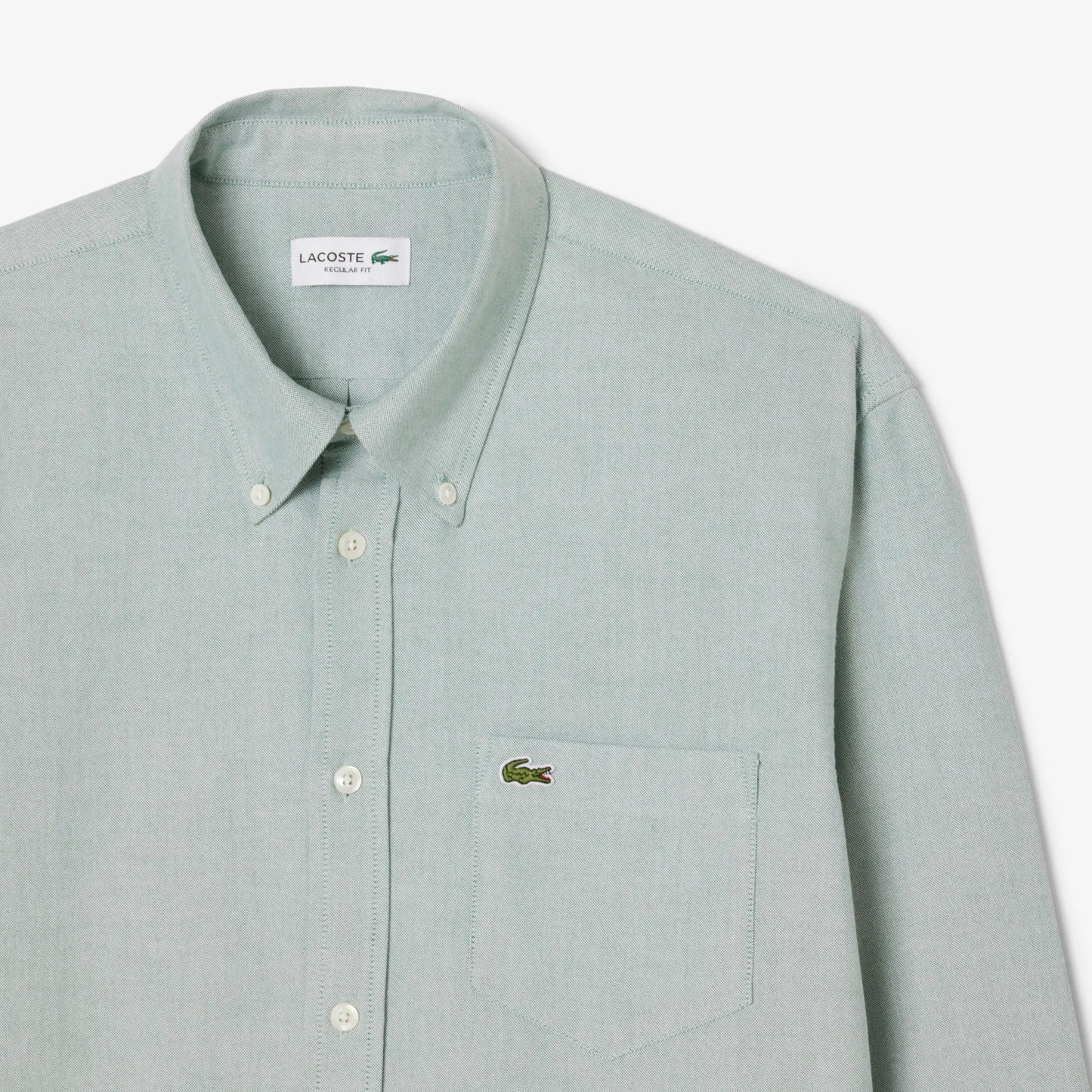 LACOSTE Whispering Slate Classic Fit Long Sleeve Button-Up Shirt