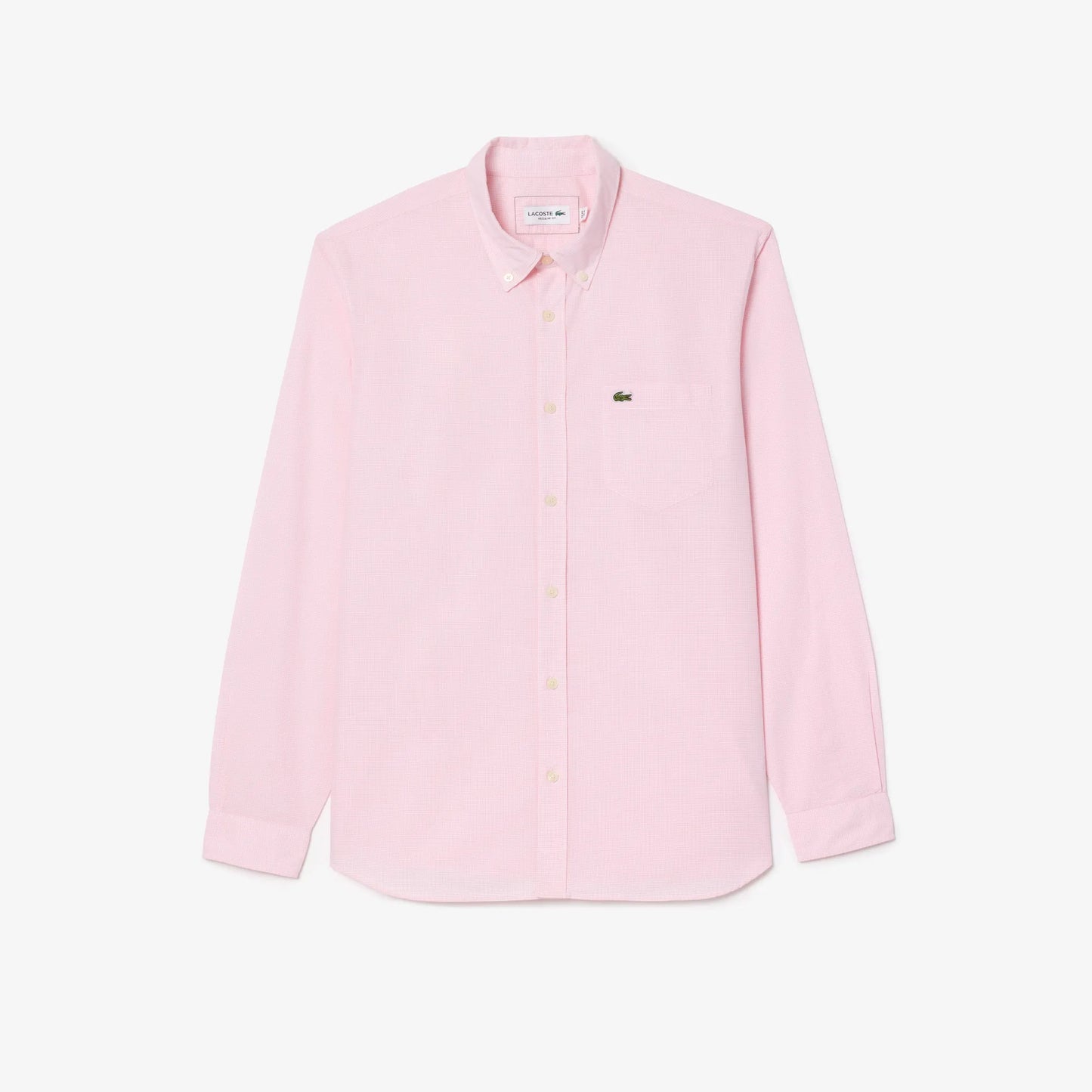 Lacoste Classic Fit Pink Piqué Button-Down Shirt