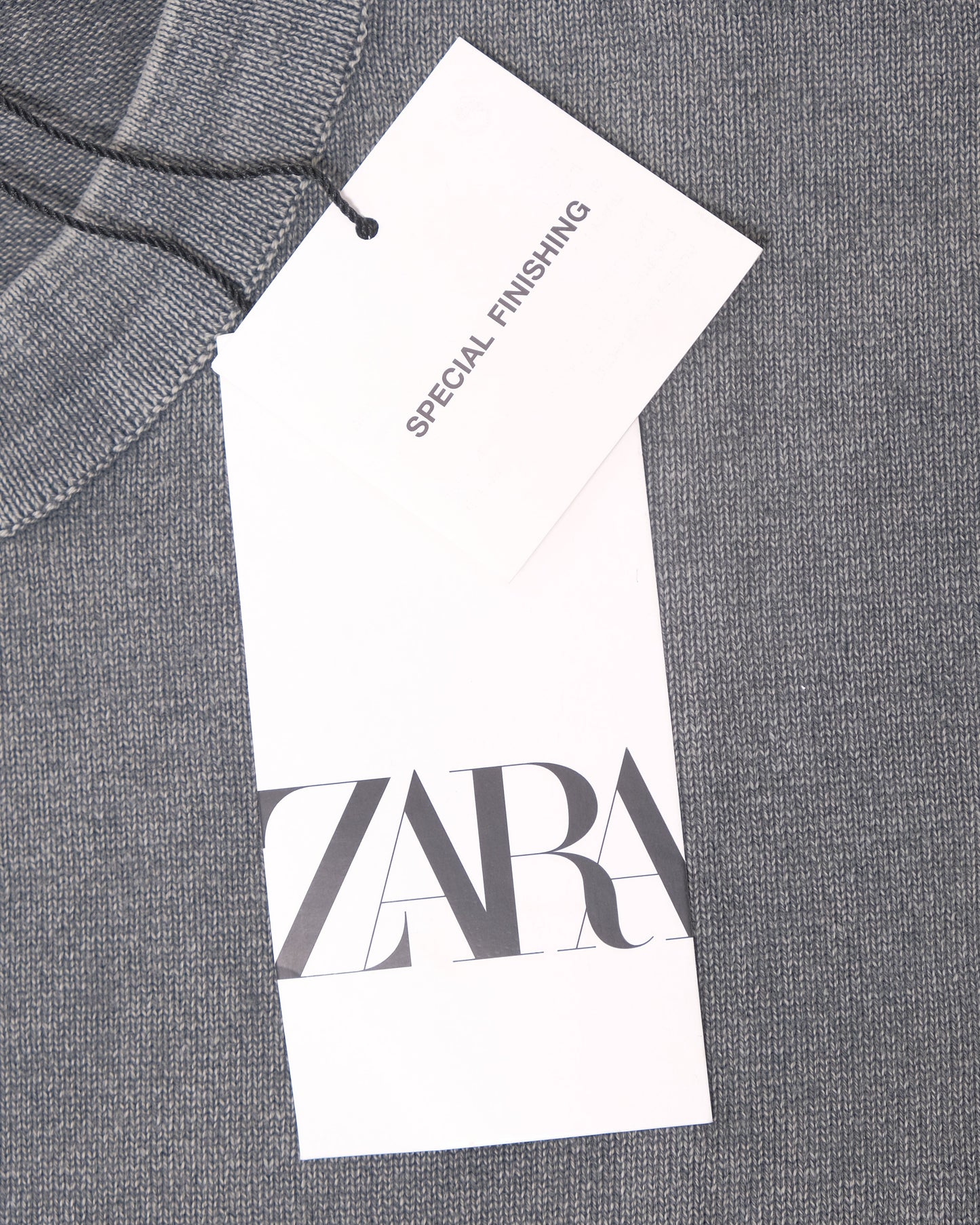 ZARA Slate Grey Globe Embroidered Vintage Wash T-shirt