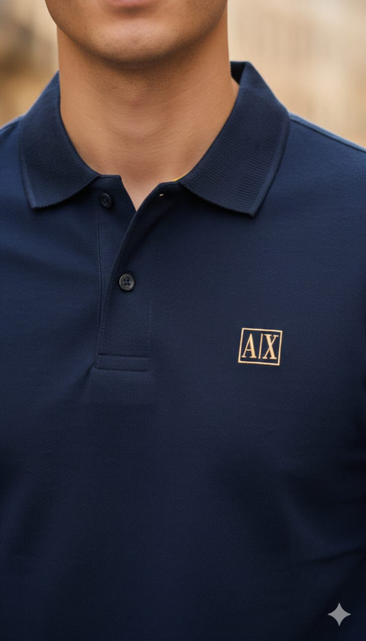 A|X Classic Fit Navy Polo Shirt with Logo