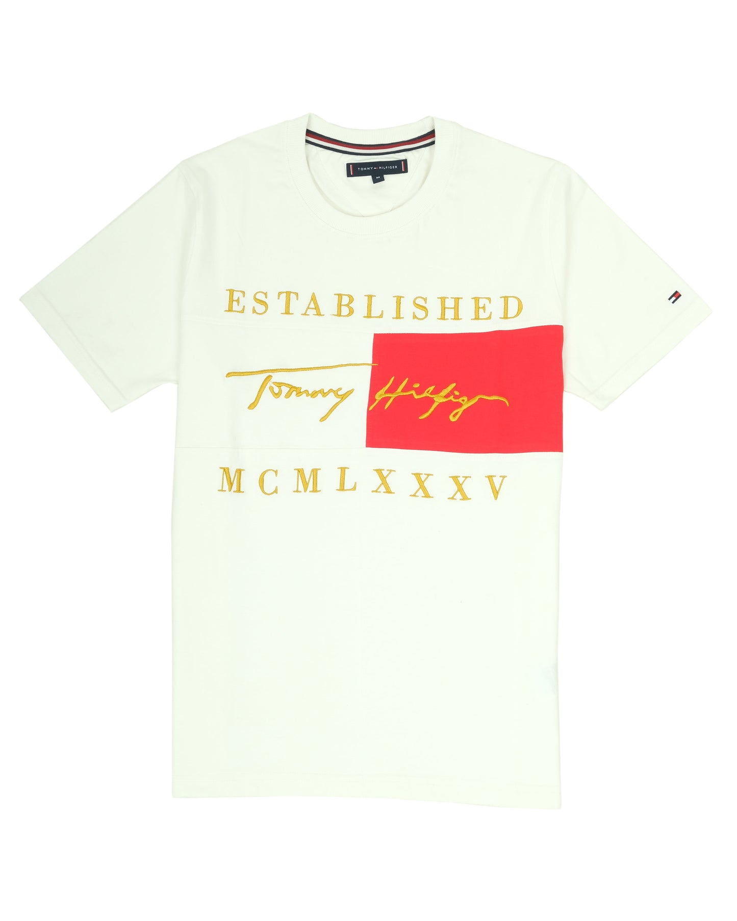 TOMMY HILFIGER White Red Established Signature Graphic T-shirt