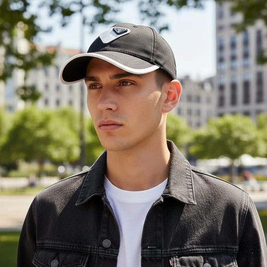 PRADA Obsidian Mirage Logo-Embellished Cap
