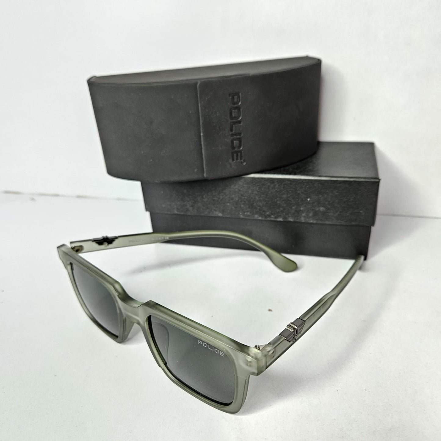 POLICE Tranquil Olive Square Frame Sunglasses