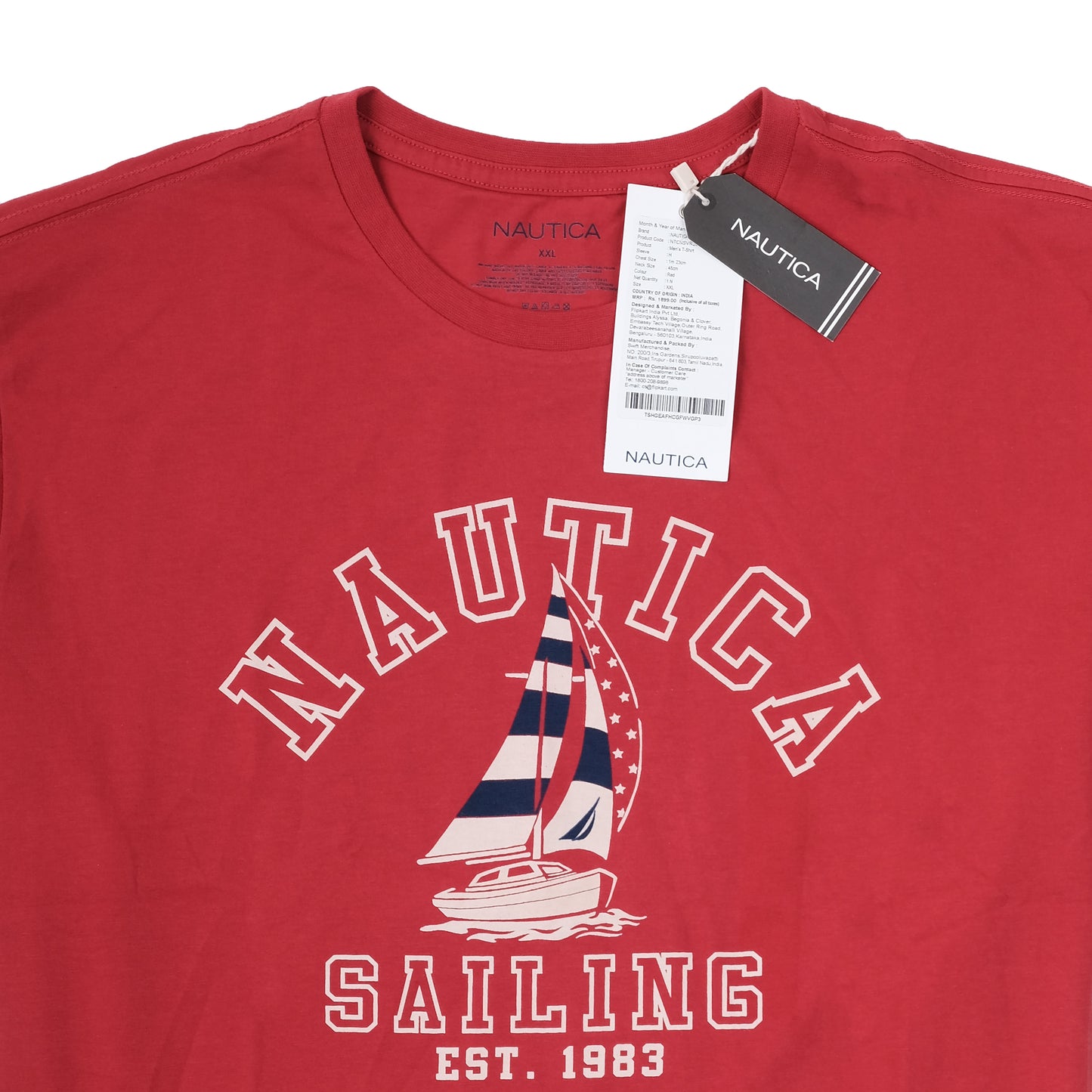 Nautica Red Round Neck T-shirt