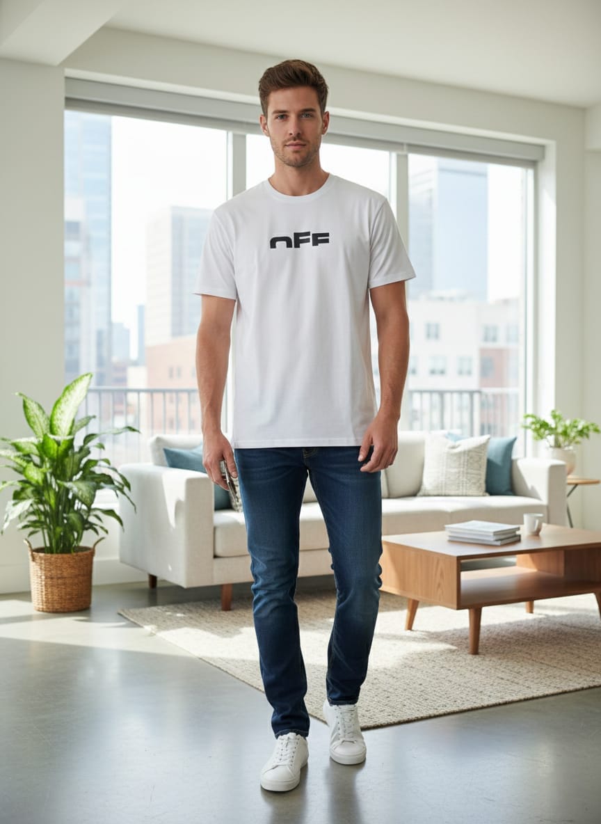 OFF-WHITE™ Ethereal Ivory Slim Fit Short Sleeve T-Shirt