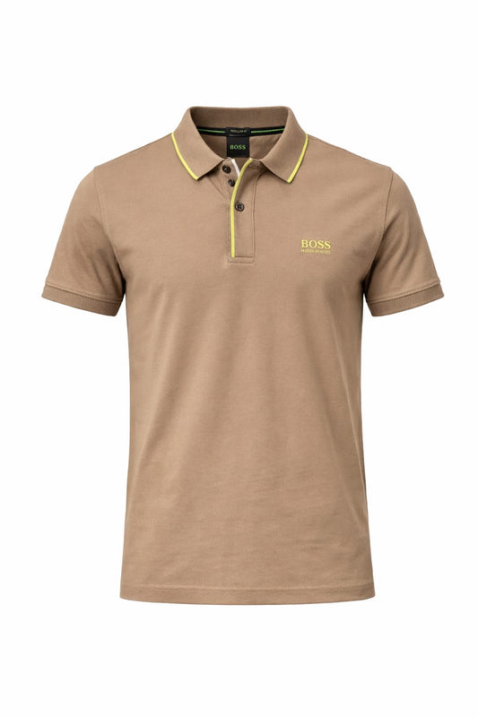 BOSS Sandy Amber Tailored Fit Short Sleeve Piqué Polo Shirt