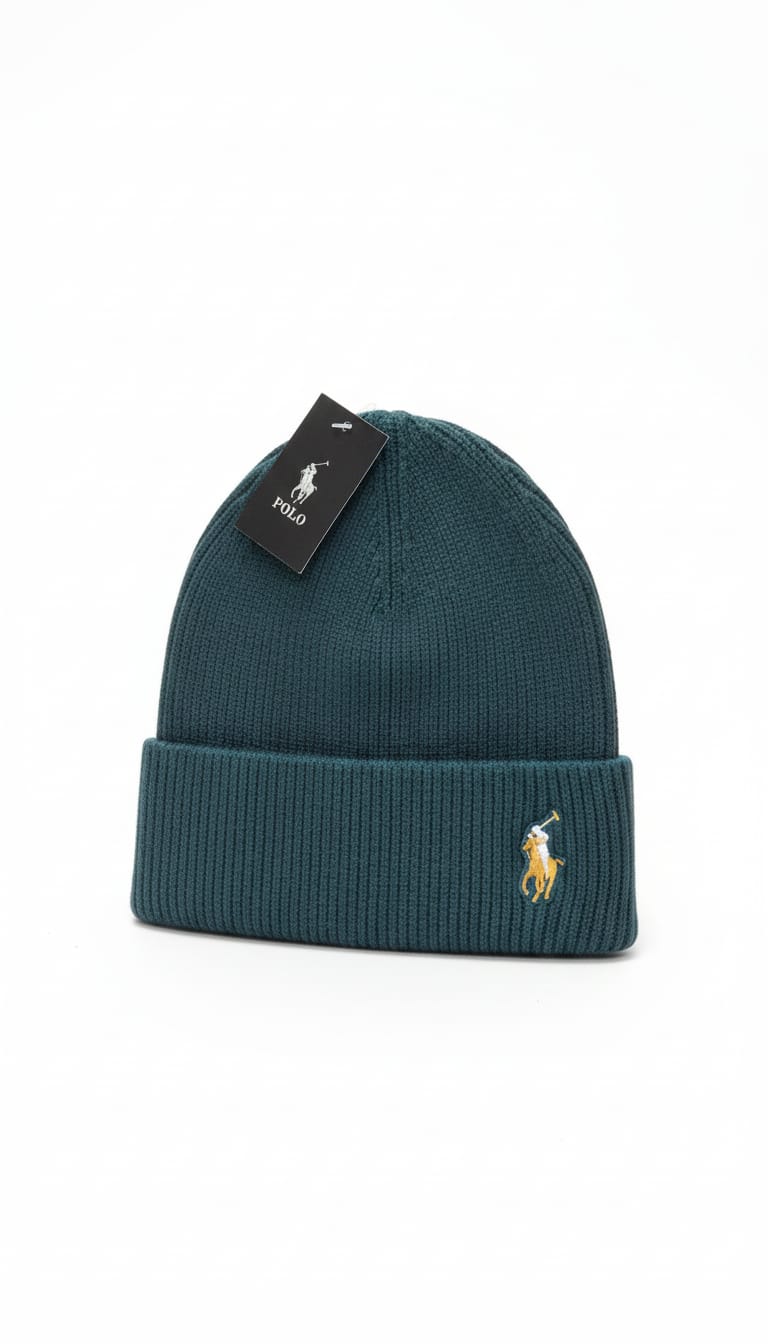 Polo Ralph Lauren Classic Ribbed Knit Beanie in Teal