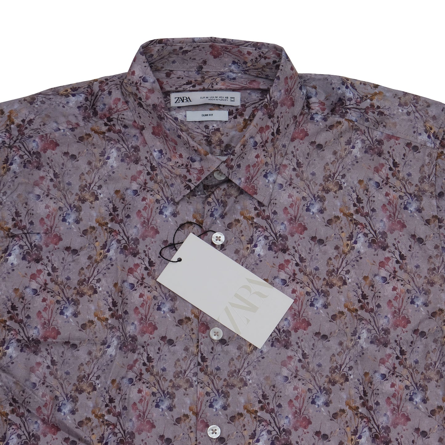 ZARA Floral Print Short Sleeve Casual Shirt