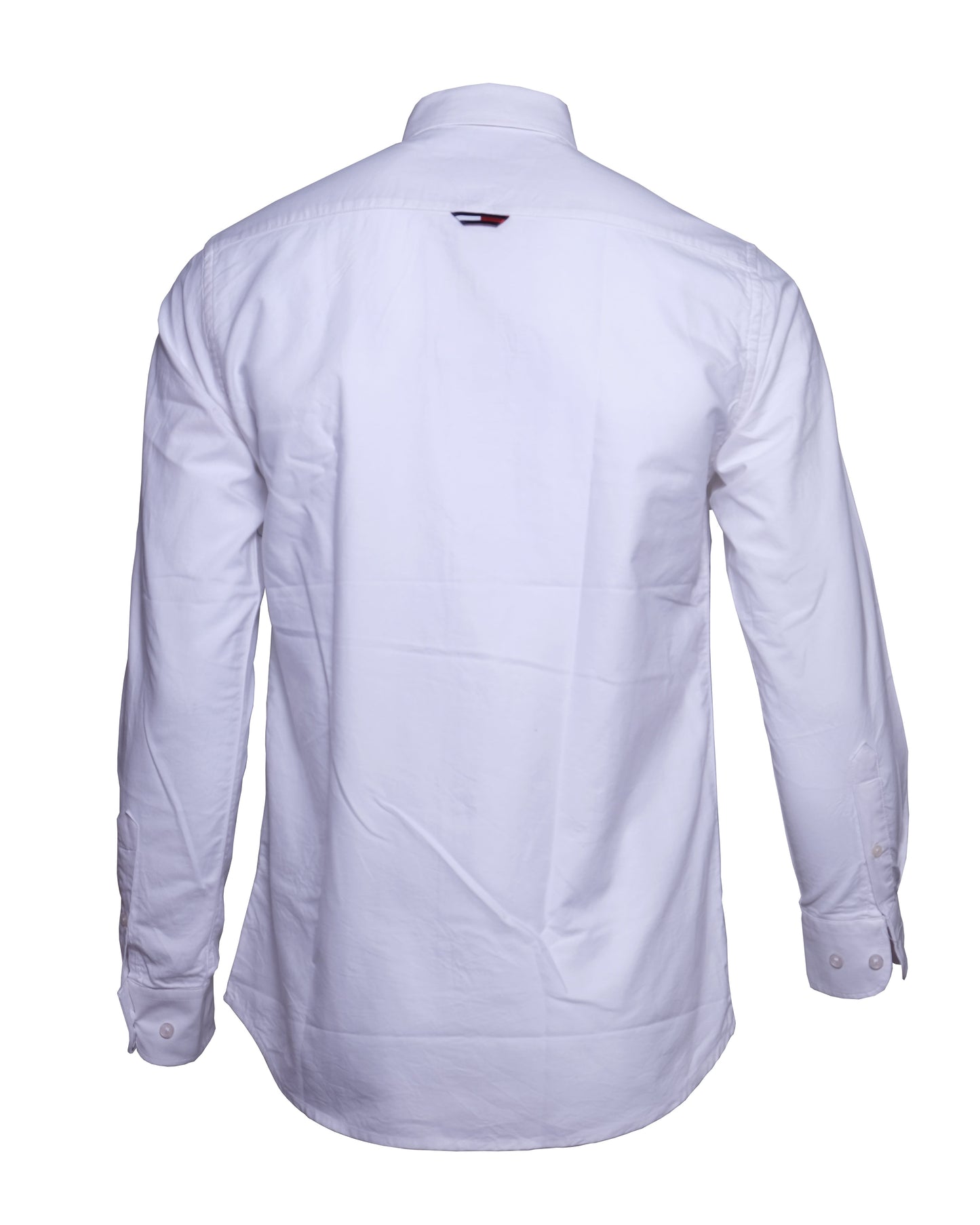 TOMMY HILFIGER White Embroidered Logo Crest Oxford Long Sleeve Shirt