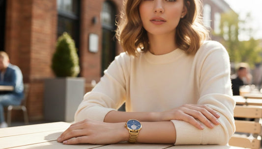 MICHAEL KORS Twilight Onyx Elegant Gold Bracelet Watch with Celestial Dial