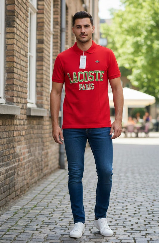 Lacoste Paris Logo Polo Shirt in Red