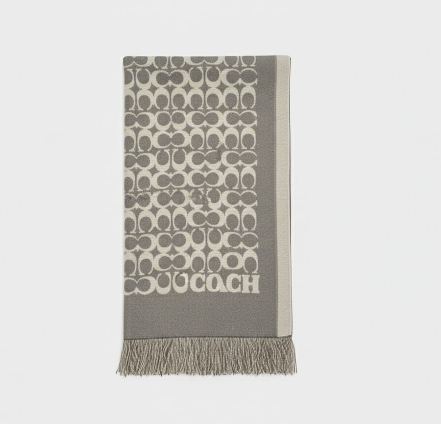 COACH Signature Logo Wool Blend Scarf