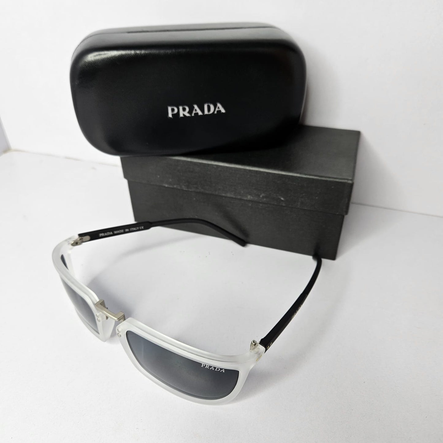 PRADA Celestial Ivory Bold Fit Oversized Sunglasses with Luxe Case
