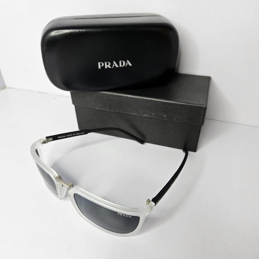 PRADA Celestial Ivory Bold Fit Oversized Sunglasses with Luxe Case
