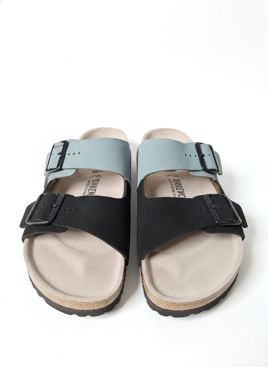 Birkenstock Tranquil Teal Dual-Tone Buckle Sandals