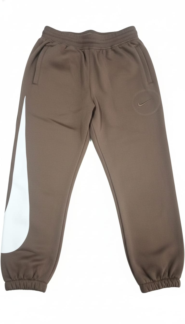 Nike Essential Fleece Joggers in Brown with White Swoosh