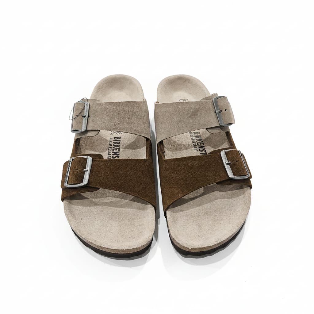 BIRKENSTOCK Earthy Umber Luxe Duo-Strap Comfort Sandals