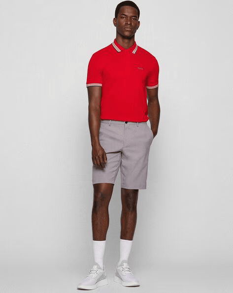 BOSS Red Contrast Trim Polo Shirt