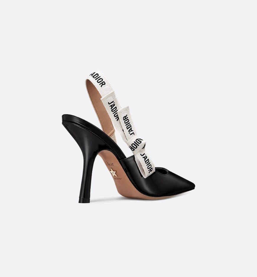 Dior Patent Leather Slingback Heels with Logo Detail