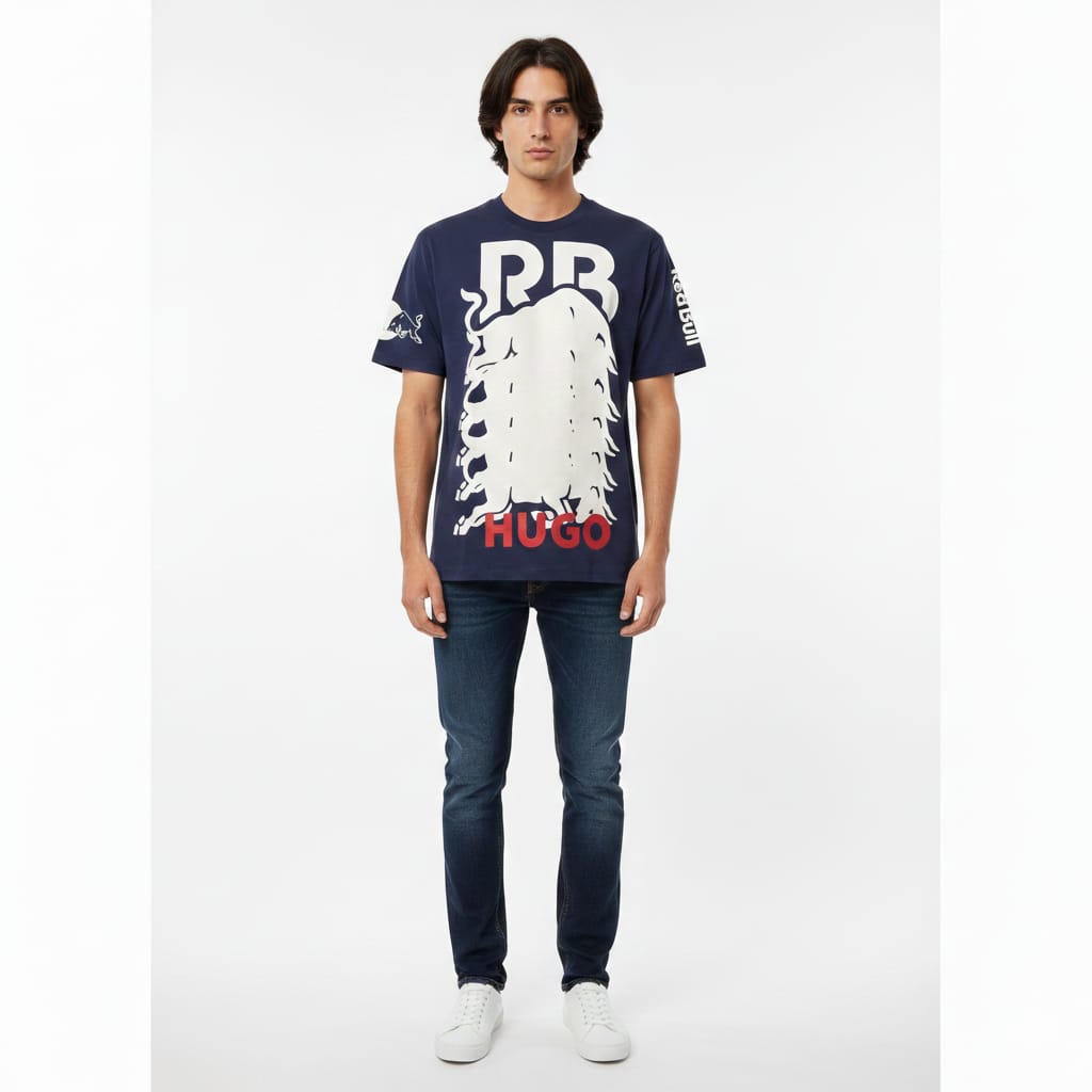 HUGO BOSS x RED BULL Graphic Logo Drop Shoulder T-Shirt