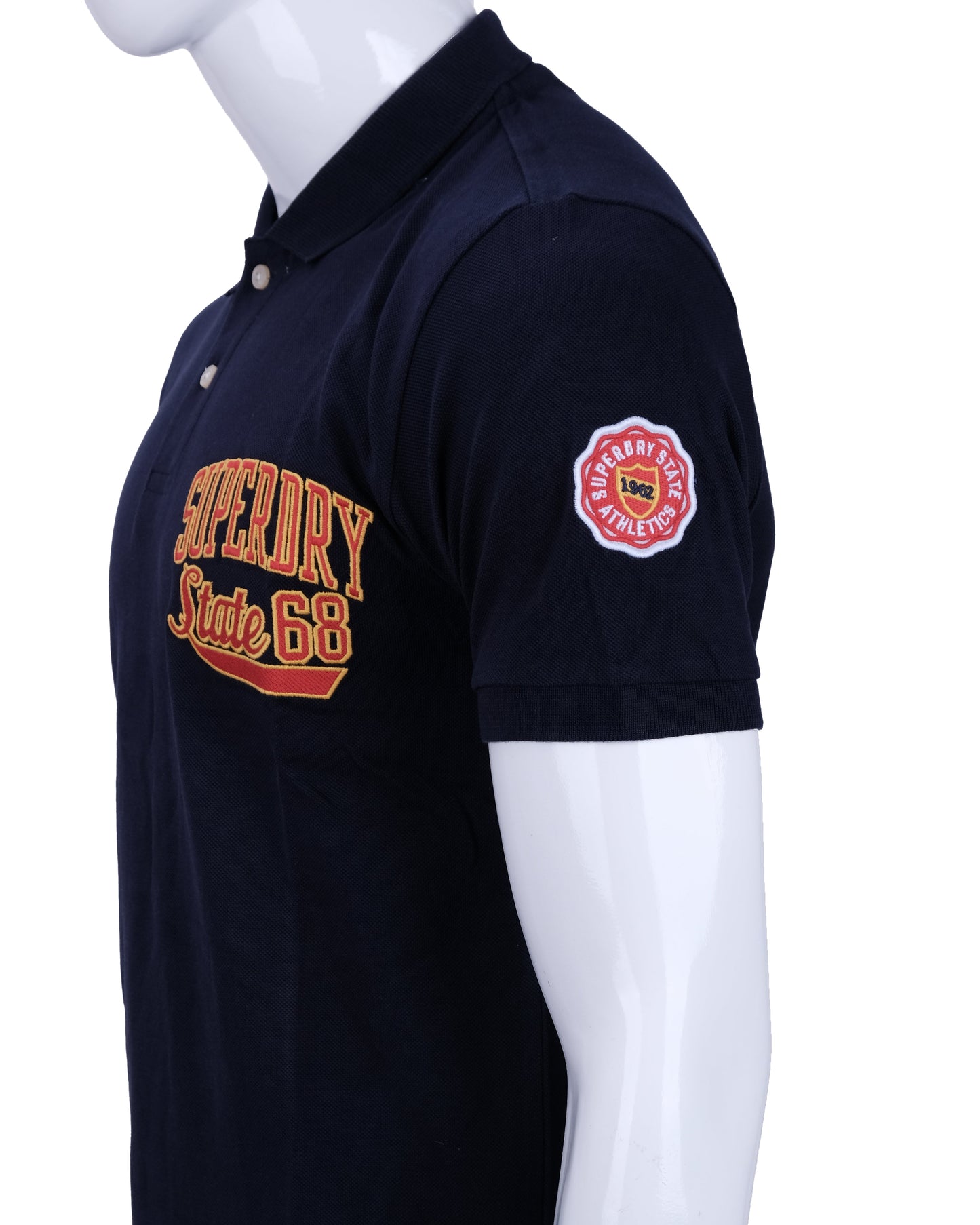 SUPERDRY Navy Superstate 80s Patch Polo Shirt