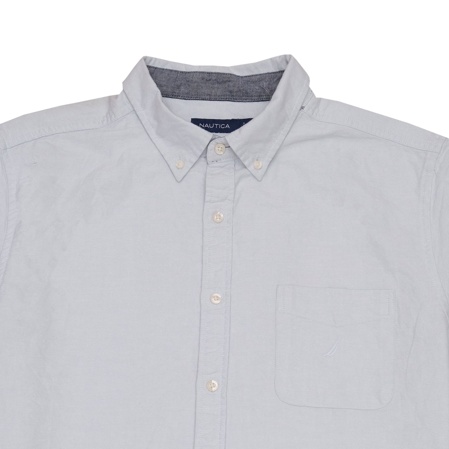 NAUTICA Light Blue Short Sleeve Classic Button-Up Shirt