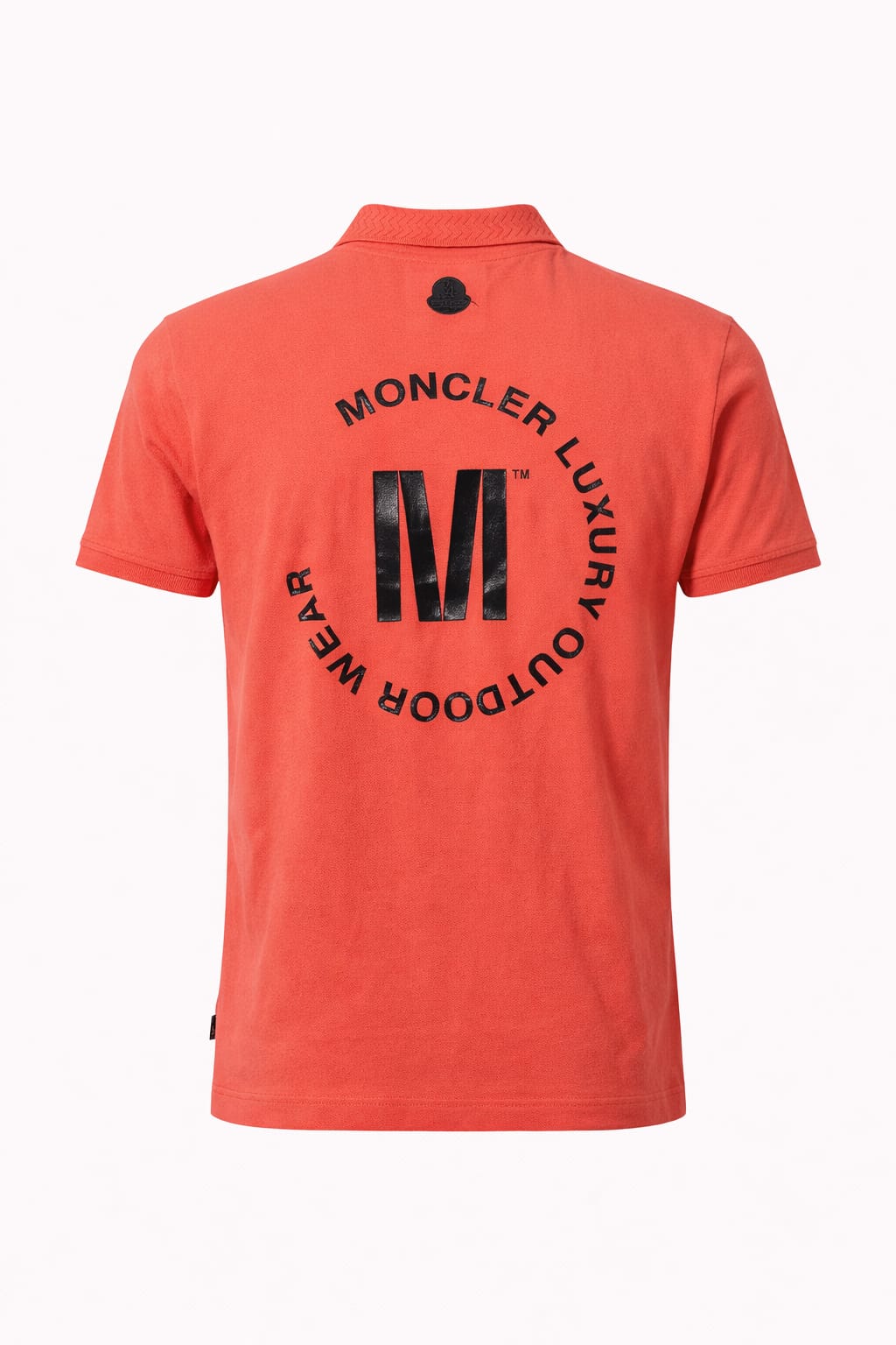 MONCLER Luminous Coral Tailored Fit Short Sleeve Piqué Polo Shirt