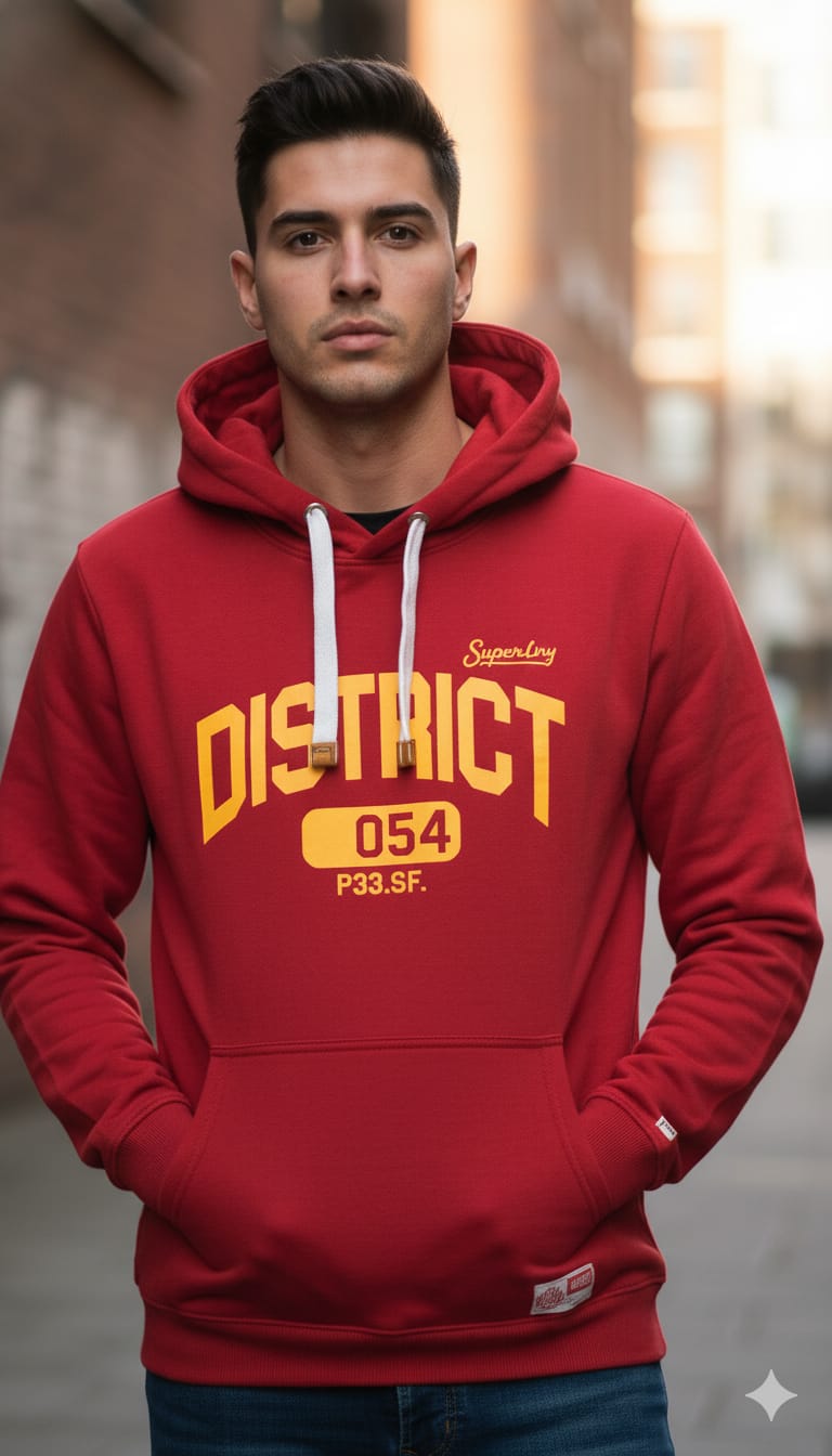 Superdry District 054 Hoodie in Red